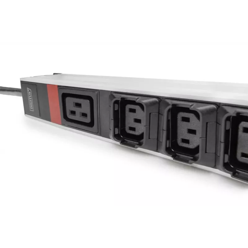 DIGITUS IT BASIC PDU 3 fazės 16A 24x C13 3x C19 vertikalus 3m kabelis IEC309 3Ph-16A kištukas