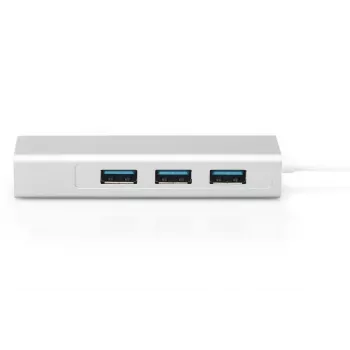DIGITUS 3 prievadų USB 3.0 Tipo C šakotuvas su Gigabit Ethernet 3x USB A/F, 1x USB C/M, 1x RJ45 LAN