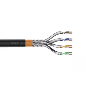 DIGITUS lauko montavimo kabelis - Cat 7 - S/FTP - AWG 23/1 - 100m - Juoda