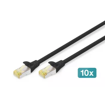 DIGITUS Patch kabelis - CAT6a - S/FTP - Snagless - Cu - 0,5 m - juoda - 10 vnt.