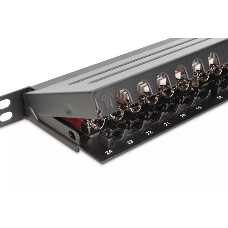 DIGITUS Patch panel CAT6a ekranuotas 24 prievadų 0,5U (DN-91624S-SL-EA)