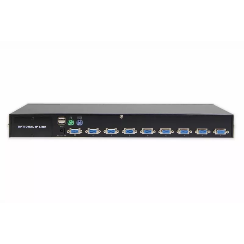 DIGITUS USB-PS/2 Combo-KVM jungiklis 8 prievadų su IP modulio lizdu