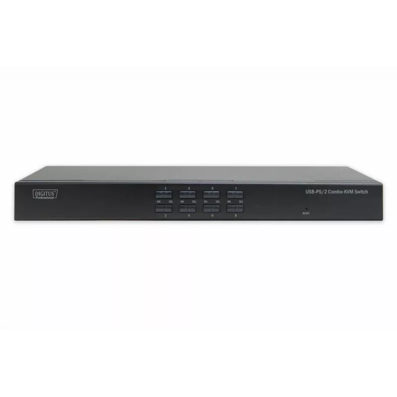 DIGITUS USB-PS/2 Combo-KVM jungiklis 8 prievadų su IP modulio lizdu