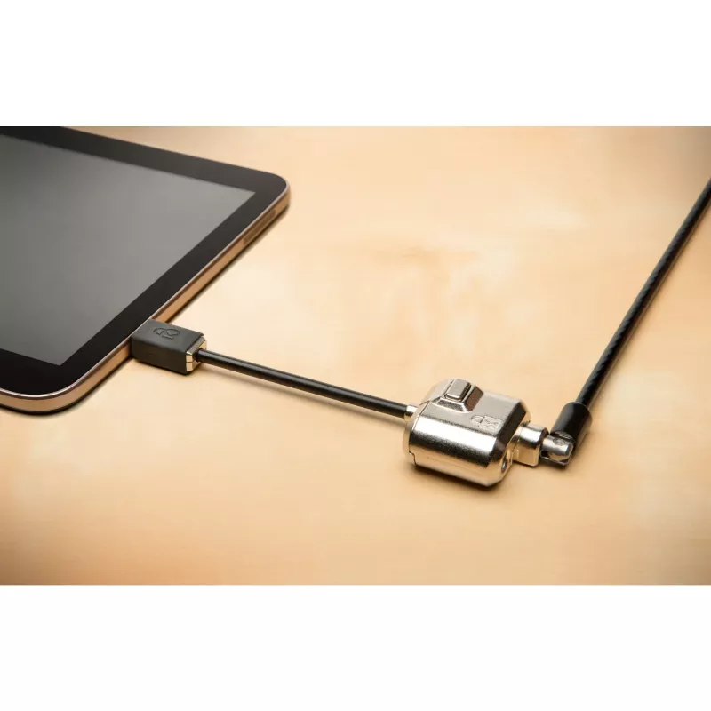 Kensington MiniSaver Mobile Keyed Lock, 1,8 m, raktinis, plokščias raktas, anglinis plienas, juoda
