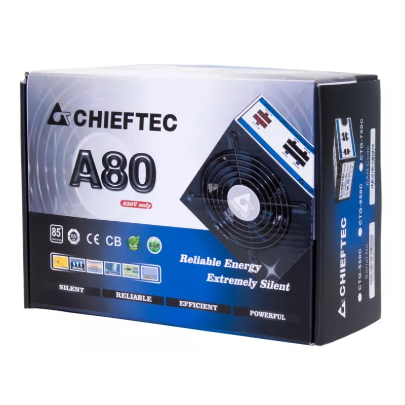 Maitinimo blokas Chieftec CTG-550C 550 W 20+4 pin ATX ATX Juodas