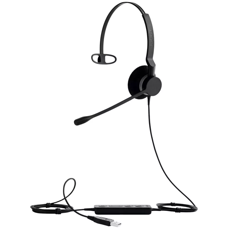 Jabra BIZ 2300 Mono, USB, MS, laidinis, biurui / skambučių centrui, 150 - 6800 Hz, ausinės, juodos