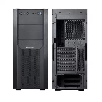 Korpusas CHIEFTEC CW-01B-OP Tower Juodas — SPCC, 7×3.5 colio, 7×2.5 colio, 3×5.25 colio lizdai, iki 410 mm GPU