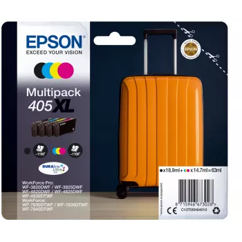 Epson 405XL DURABrite Ultra rašalo kasetė 1 vnt. Originalus didelės talpos juoda, žydra, purpurinė, geltona