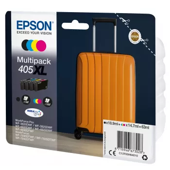 Epson 405XL DURABrite Ultra rašalo kasetė 1 vnt. Originalus didelės talpos juoda, žydra, purpurinė, geltona