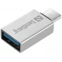 Sandberg USB-C į USB 3.0 adapteris, USB 3.2 Gen 1 Type-C, USB 3.2 Gen 1 Type-A, sidabrinis, aliuminis, 5 g, 80 mm
