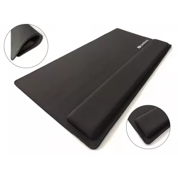 Sandberg Desk Pad Pro XXL, juodas, monochromatinis, riešo atrama, neslystanti bazė, žaidimų pelės kilimėlis