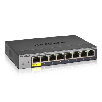 NETGEAR GS108Tv3 valdomas L2 Gigabit Ethernet (10/100/1000) jungiklis, pilkas