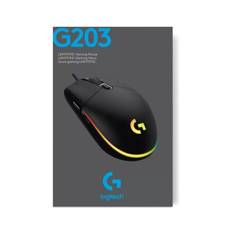 LOGITECH G203 Lightsync žaidimų pelė USB balta