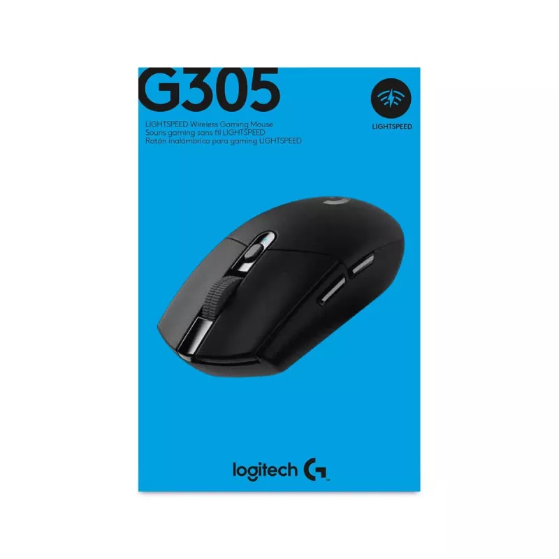 LOGITECH G305 Lightspeed belaidė žaidimų pelė, juoda