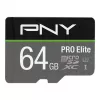 PNY PRO Elite 64GB MicroSD Class 10 UHS-I U3 A1 V30 atminties kortelė su SD adapteriu