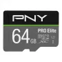 PNY PRO Elite 64GB MicroSD Class 10 UHS-I U3 A1 V30 atminties kortelė su SD adapteriu