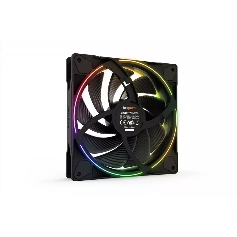 be quiet! Light Wings 140 mm ARGB PWM didelės spartos ventiliatorius juodas