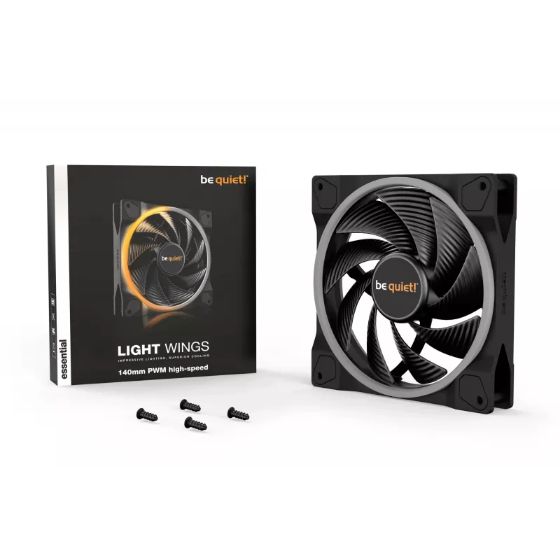be quiet! Light Wings 140 mm ARGB PWM didelės spartos ventiliatorius juodas