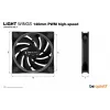 be quiet! Light Wings 140 mm ARGB PWM didelės spartos ventiliatorius juodas