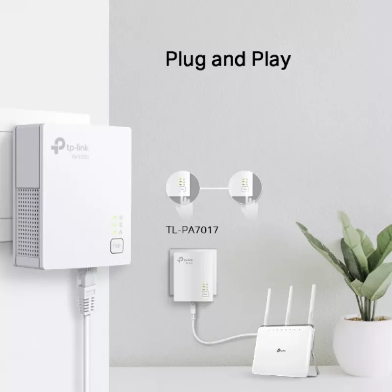 TP-Link TL-PA7019 KIT 1000 Mbit/s Gigabit Ethernet adapterių rinkinys baltas