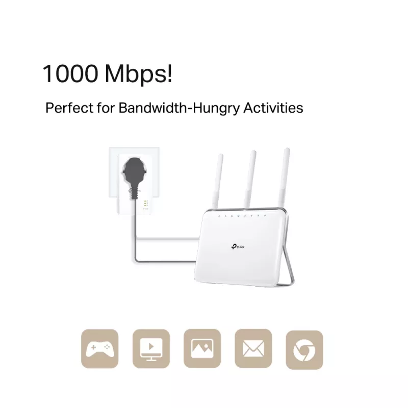 TP-Link TL-PA7019P KIT Powerline adapterių rinkinys 1000 Mbit/s Ethernet LAN Baltas 2 vnt.