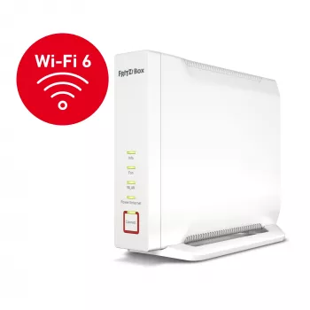 Stalinis maršrutizatorius FRITZ!Box 4060 triju dažnių juostų Wi-Fi 6 Gigabit Ethernet, baltas