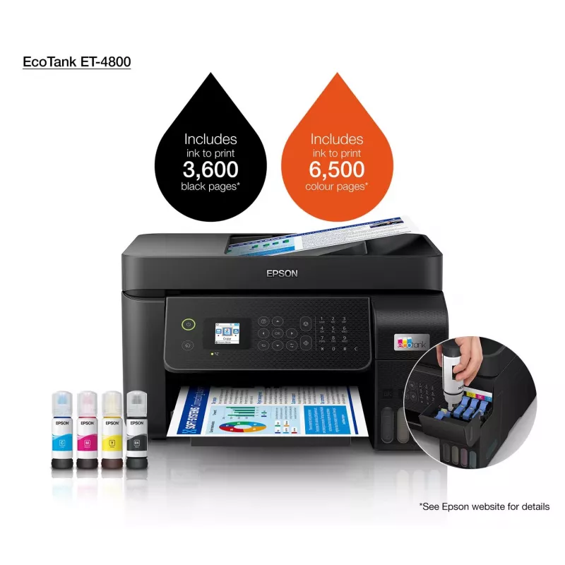 Epson EcoTank ET-4800 Daugiafunkcis Spausdintuvas Rašalinis A4 5760x1440 DPI 33 ppm Wi-Fi