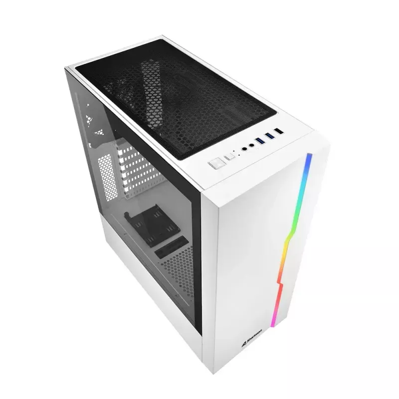 PC korpusas Sharkoon RGB Slider Midi Tower Baltas
