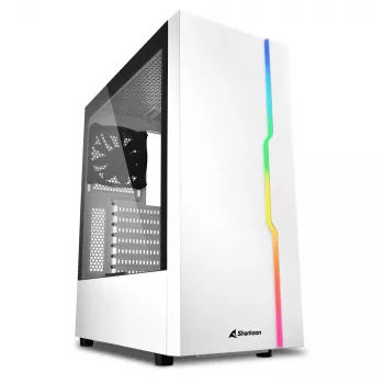 PC korpusas Sharkoon RGB Slider Midi Tower Baltas