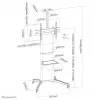 Neomounts FL50-550BL1 mobilus TV stovas 37-70 colių, juodas