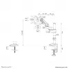 Neomounts DS70-750BL1 Monitoriaus rankena 17-27 colių - dujinė spyruoklė, Clamp/Grommet, 7 kg, 43,2 cm (17 colių), 68,6 cm (27 colių), 100 x 100 mm, Juoda