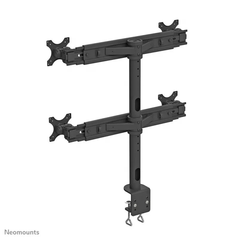 Neomounts FPMA-D700D4 Monitor laikiklis 19-30 colių, Gnybtas, 8 kg, 48,3 cm (19 inch), 76,2 cm (30 inch), 100 x 100 mm, Juodas