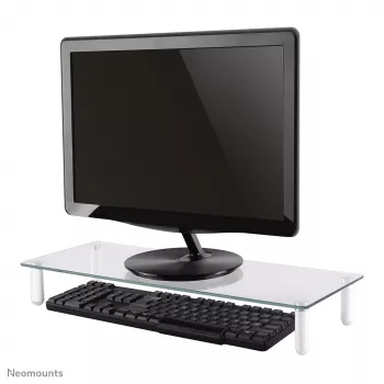 Neomounts NSMONITOR10 Monitorio / nešiojamojo kompiuterio pakėlimo stovas - universalus, 25 kg, aukščio reguliavimas, permatomas