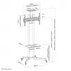 Neomounts PLASMA-M1700E mobilus grindinis stovas televizoriui 32-70 colių, juodas, plieninis, 50 kg