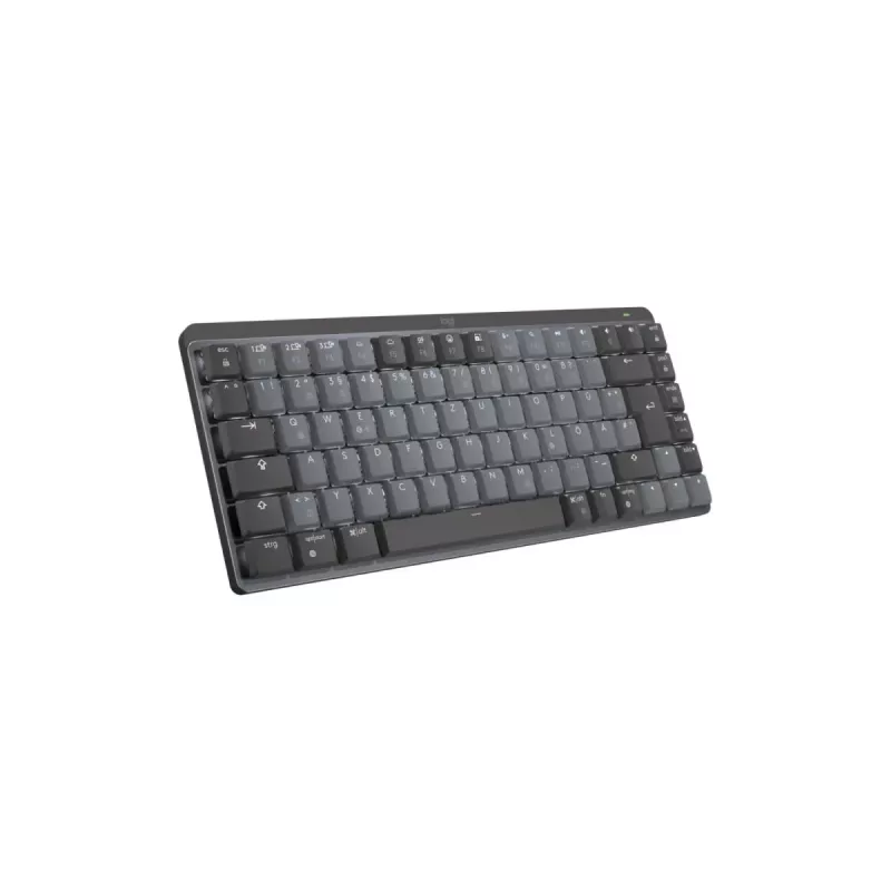 LOGITECH MX Mechanical Mini minimalistinė belaidė apšviesta klaviatūra - grafito spalva, tylios lytėjimo jungtys, QWERTZ vokiškas išdėstymas