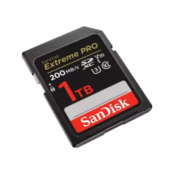 SDXC atminties kortelė SANDISK Extreme PRO 1TB UHS-I U3 V30 Class 10, iki 200 MB/s skaitymas, 140 MB/s rašymas, atspari smūgiams, juoda