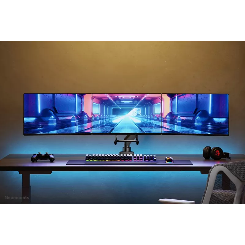 Neomounts NM-D775DX3BLACK Monitorinis laikiklis 17-27 colių - dujinė spyruoklė - Topfix - 180° stabdiklis