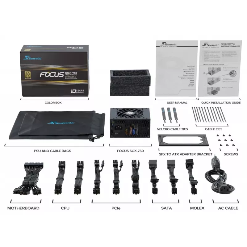 SEASONIC Focus SGX-750 (2021) maitinimo blokas 750 W 20+4 Pin