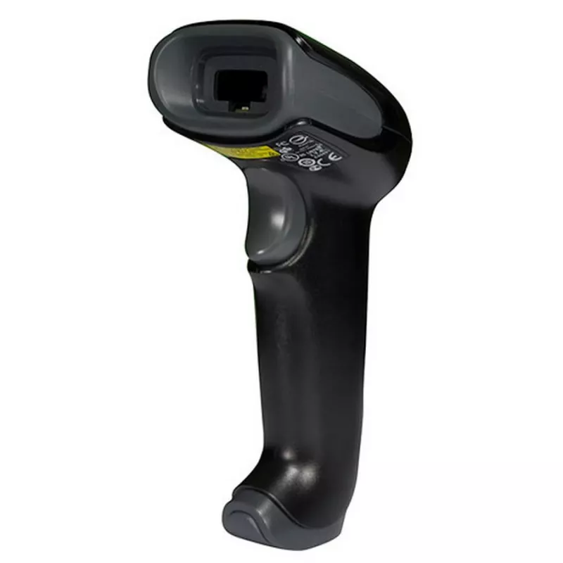HONEYWELL brūkšninių kodų skaitytuvas Voyager 1250g USB rinkinys – juodas skaitytuvas 1250g, USB A tipo spiralinis kabelis 3 m, lankstus stovas, dokumentacija