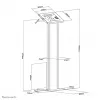 Neomounts FL15-750WH1 Tablet grindinis stovas 9,7-11 colių - su užraktu