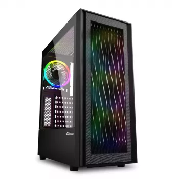 PC korpusas Sharkoon RGB Wave Desktop juodas