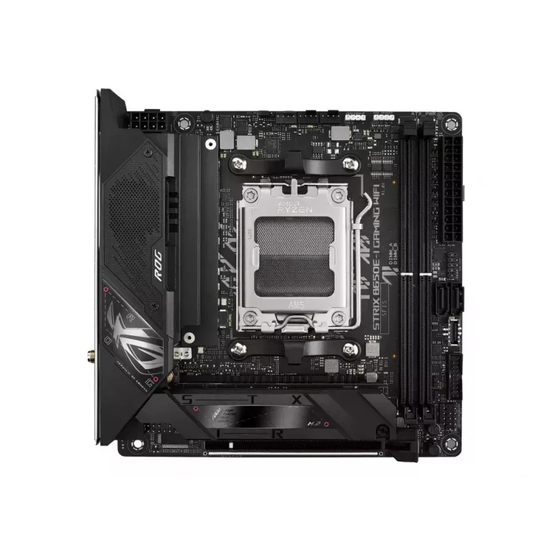 Motininė plokštė ASUS ROG STRIX B650E-I GAMING WIFI mini ITX — AMD B650, lizdas AM5, DDR5, 2x M.2, Wi-Fi 6E, 2.5Gb LAN