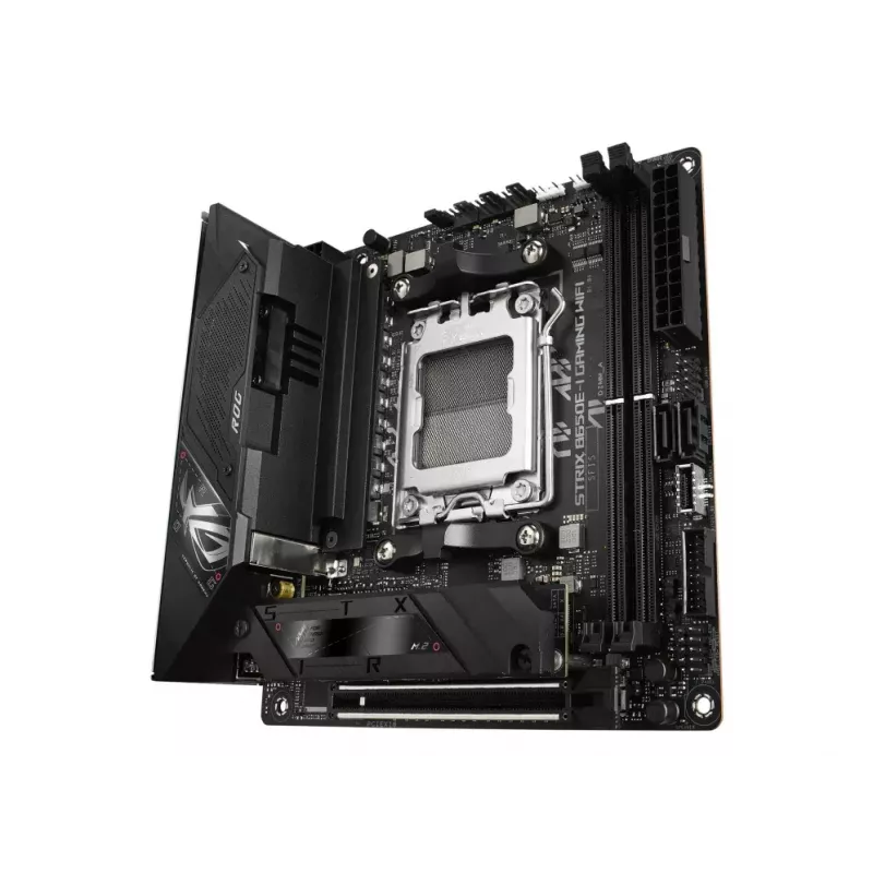 Motininė plokštė ASUS ROG STRIX B650E-I GAMING WIFI mini ITX — AMD B650, lizdas AM5, DDR5, 2x M.2, Wi-Fi 6E, 2.5Gb LAN