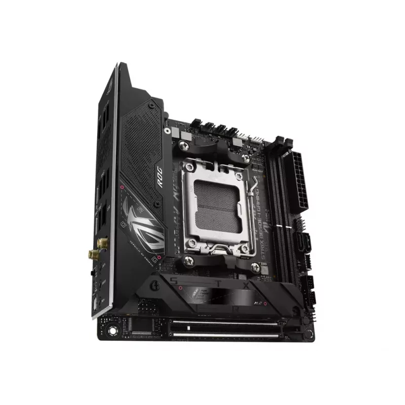 Motininė plokštė ASUS ROG STRIX B650E-I GAMING WIFI mini ITX — AMD B650, lizdas AM5, DDR5, 2x M.2, Wi-Fi 6E, 2.5Gb LAN