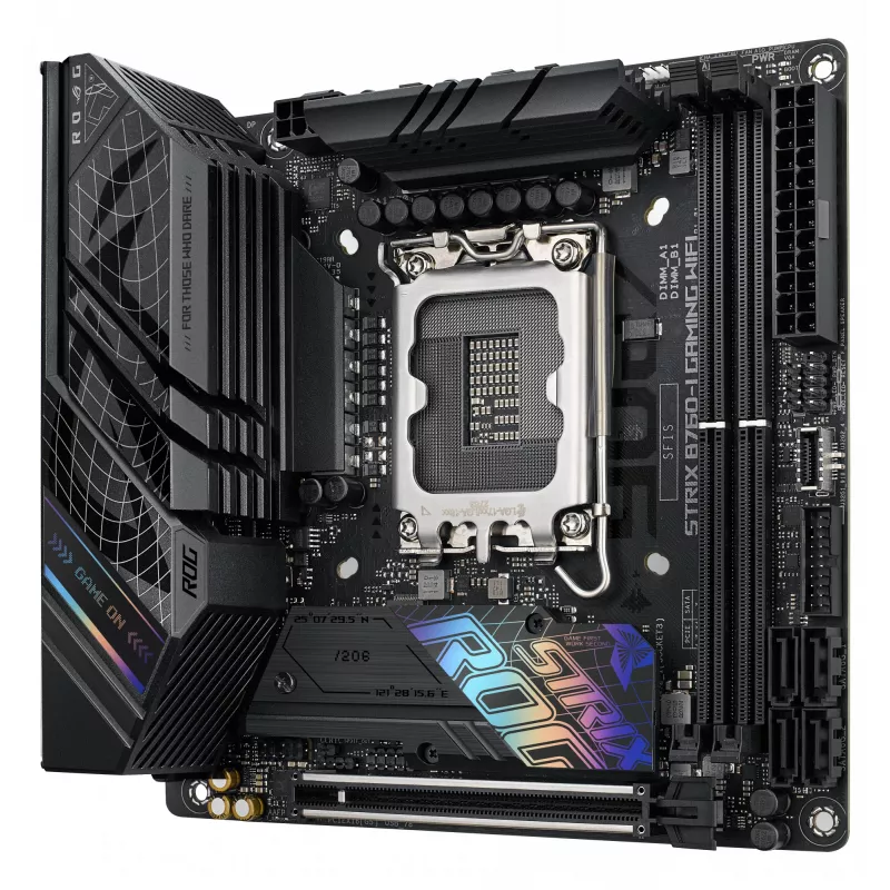 ASUS ROG STRIX B760-I GAMING WIFI pagrindinė plokštė, Intel B760, LGA 1700, mini ITX