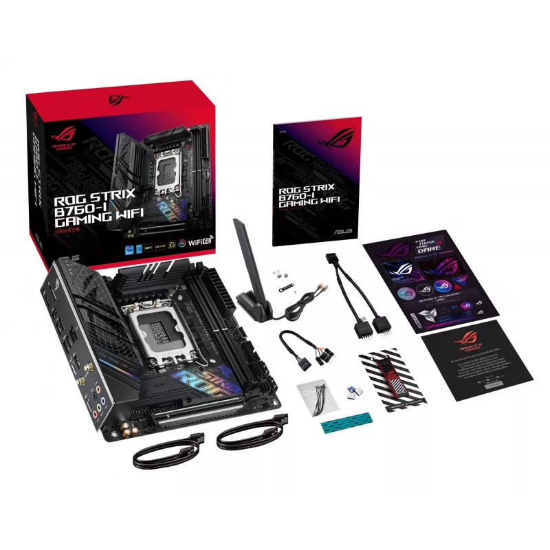 ASUS ROG STRIX B760-I GAMING WIFI pagrindinė plokštė, Intel B760, LGA 1700, mini ITX