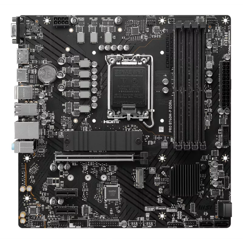 MSI PRO B760M-P DDR4 pagrindinė plokštė Intel B760 LGA 1700 micro ATX
