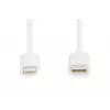 DIGITUS Type-C į Lightning MFI C94, 2m pynė+AL+apvalkalas PVC baltas, OD:3.5mm