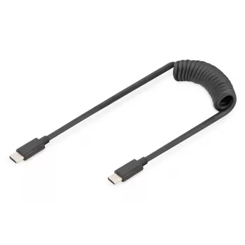 DIGITUS USB-C į USB-C spiralinis laidas, TPU USB 2.0, PD 60W maks., 1 m