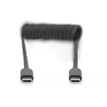DIGITUS USB-C į USB-C spiralinis laidas, TPU USB 2.0, PD 60W maks., 1 m
